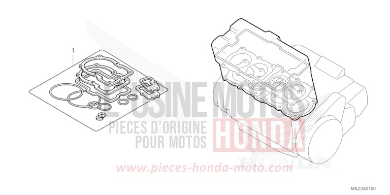 GASKET KIT A for CBR600RR MAT BALLISTIC BLACK METALLIC (NHA86) from 2024