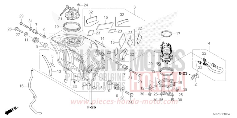 FUEL TANK/FUEL PUMP for CBR600RR MAT BALLISTIC BLACK METALLIC (NHA86) from 2024