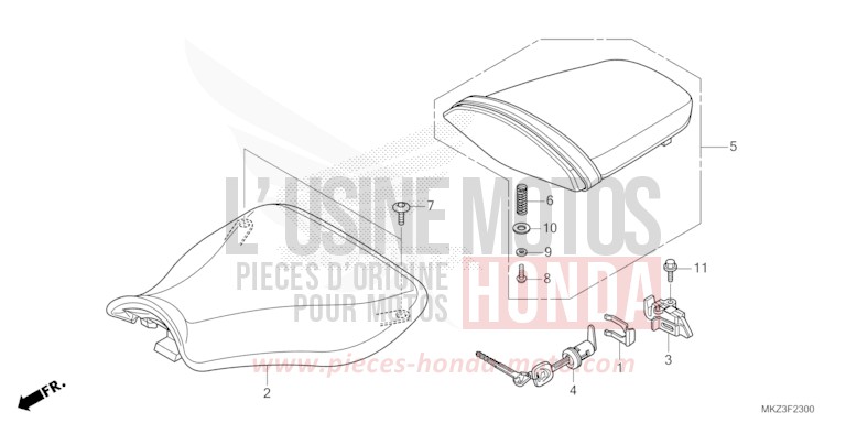 SEAT for CBR600RR MAT BALLISTIC BLACK METALLIC (NHA86) from 2024