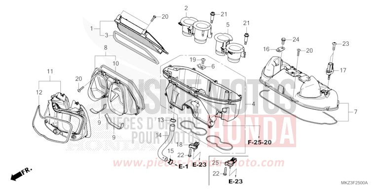 AIR CLEANER for CBR600RR MAT BALLISTIC BLACK METALLIC (NHA86) from 2024