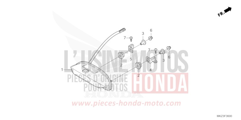 TAILLIGHT for CBR600RR MAT BALLISTIC BLACK METALLIC (NHA86) from 2024