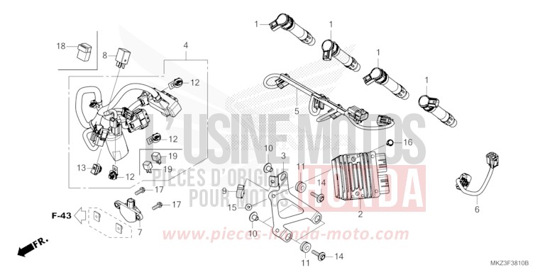 SUB HARNESS/IGNITION COIL for CBR600RR MAT BALLISTIC BLACK METALLIC (NHA86) from 2024