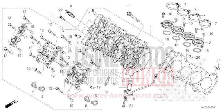CYLINDER HEAD for CBR600RR GRAND PRIX RED (R380) from 2024
