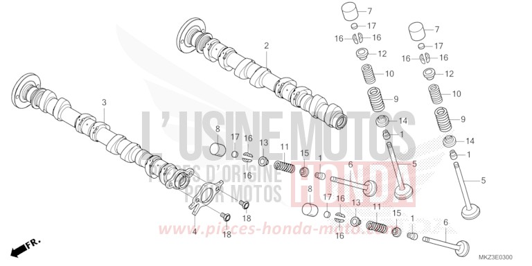 CAMSHAFT/VALVE for CBR600RR GRAND PRIX RED (R380) from 2024