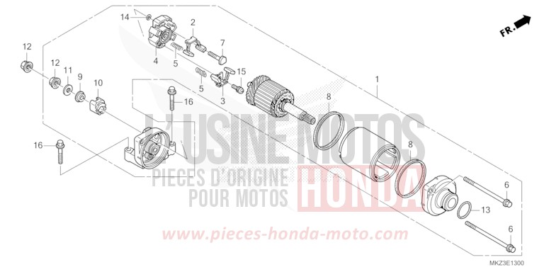 STARTING MOTOR for CBR600RR GRAND PRIX RED (R380) from 2024