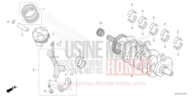 CRANKSHAFT/PISTON for CBR600RR GRAND PRIX RED (R380) from 2024