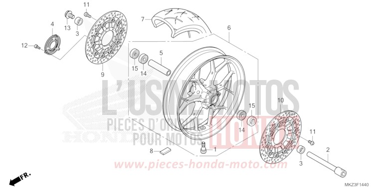 FRONT WHEEL for CBR600RR GRAND PRIX RED (R380) from 2024