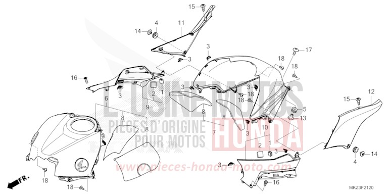 TOP SHELTER for CBR600RR GRAND PRIX RED (R380) from 2024
