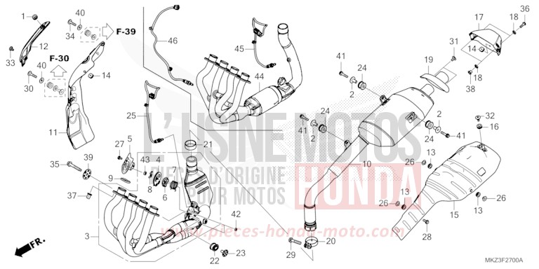 EXHAUST MUFFLER for CBR600RR GRAND PRIX RED (R380) from 2024