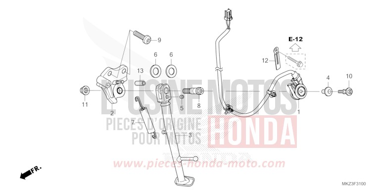 SIDE STAND for CBR600RR GRAND PRIX RED (R380) from 2024