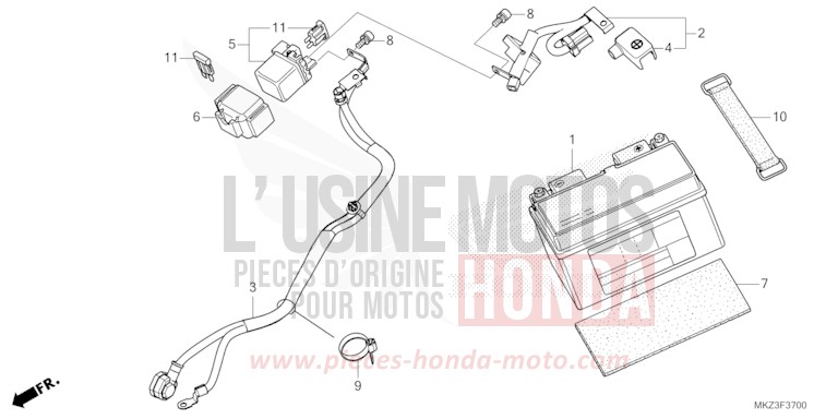 BATTERY for CBR600RR GRAND PRIX RED (R380) from 2024