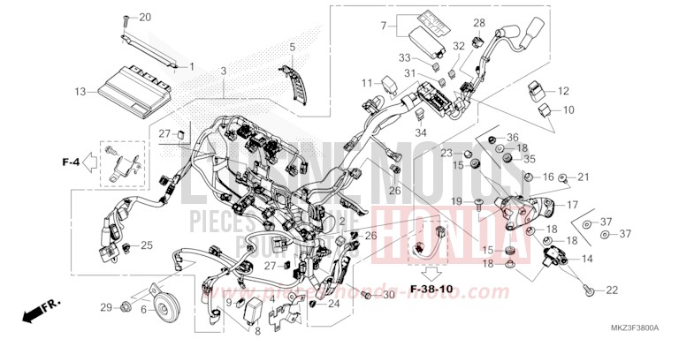 WIRE HARNESS for CBR600RR GRAND PRIX RED (R380) from 2024