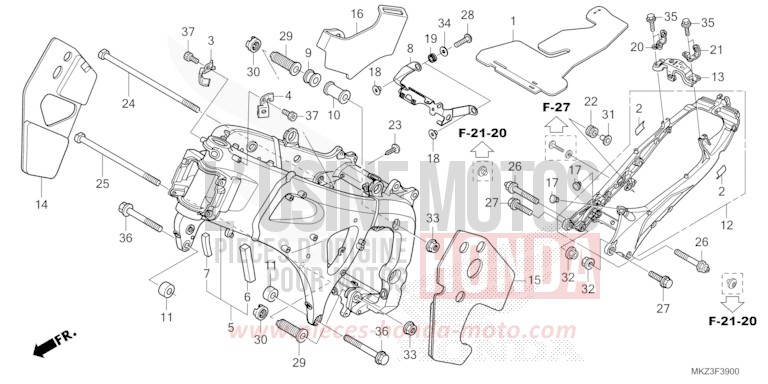 FRAME BODY for CBR600RR GRAND PRIX RED (R380) from 2024