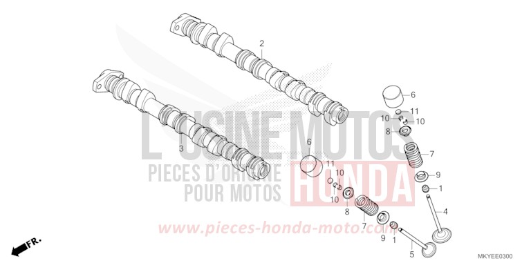 CAMSHAFT/VALVE for CBR650R GRAND PRIX RED (R380) from 2024