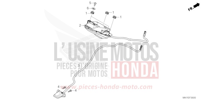 TAILLIGHT/LICENSE LIGHT for CBR650R GRAND PRIX RED (R380) from 2024