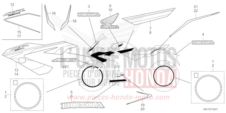 MARK (CBR650RA/CBR650RAC) for CBR650R GRAND PRIX RED (R380) from 2024