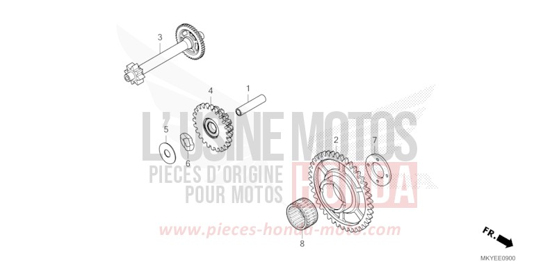 STARTING DRIVEN GEAR for CBR650R MAT GUNPOWDER BLACK METALLIC (NH436) from 2024