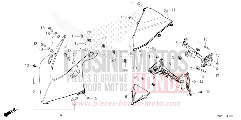 UPPER COWL for CBR650R MAT GUNPOWDER BLACK METALLIC (NH436) from 2024