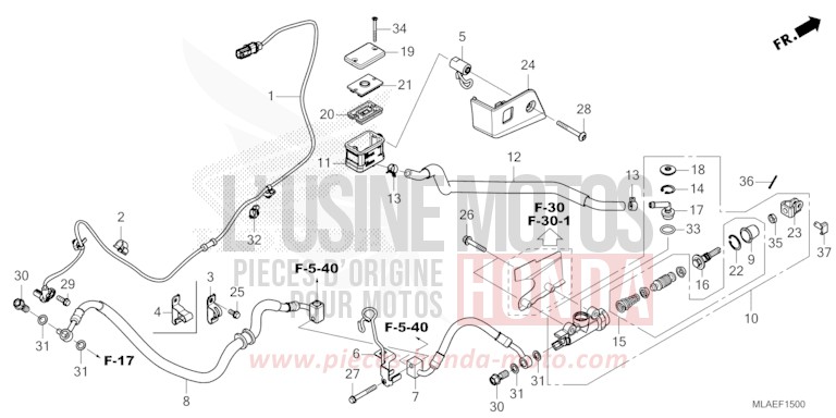 REAR BRAKE MASTER CYLINDER for CMX1100 GUNMETAL BLACK METLLIC (NHC52) from 2024