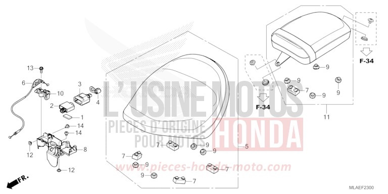 SEAT for CMX1100 GUNMETAL BLACK METLLIC (NHC52) from 2024