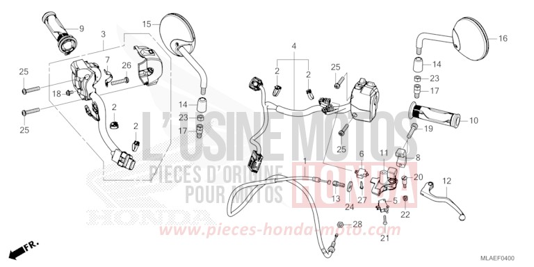 HANDLE SWITCH/LEVER/CABLE/MIRROR (CMX1100A/A2) for CMX1100 GLINT WAVE BLUE METALLIC (B197) from 2024