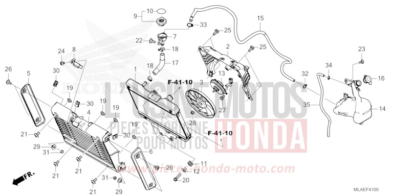 RADIATOR/RESERVE TANK for CMX1100 GLINT WAVE BLUE METALLIC (B197) from 2024