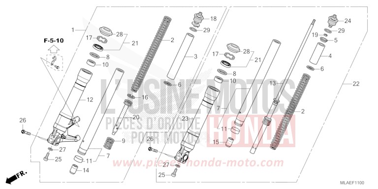 FRONT FORK for CMX1100 GUNMETAL BLACK METLLIC (NHC52) from 2024