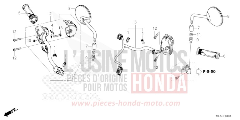 HANDLE SWITCH/MIRROR (CMX1100D/D2) for CMX1100 GLINT WAVE BLUE METALLIC (B197) from 2024