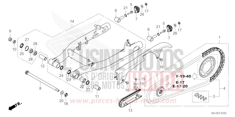 SWINGARM for CMX1100 IRIDIUM GRAY METALLIC (NHC65) from 2024