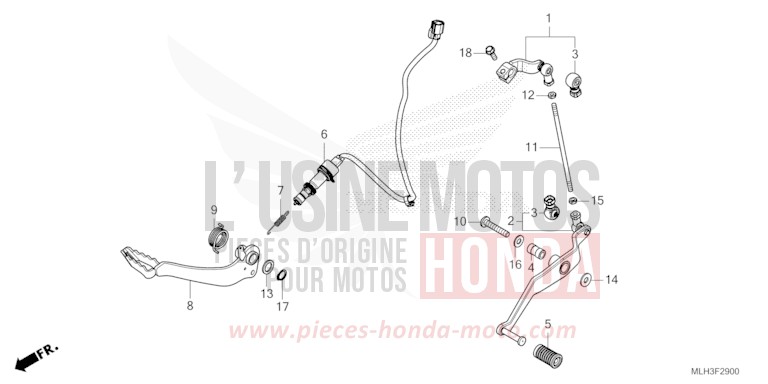 PEDAL for CMX500 PEARL SHINING BLACK (NHB98) from 2024