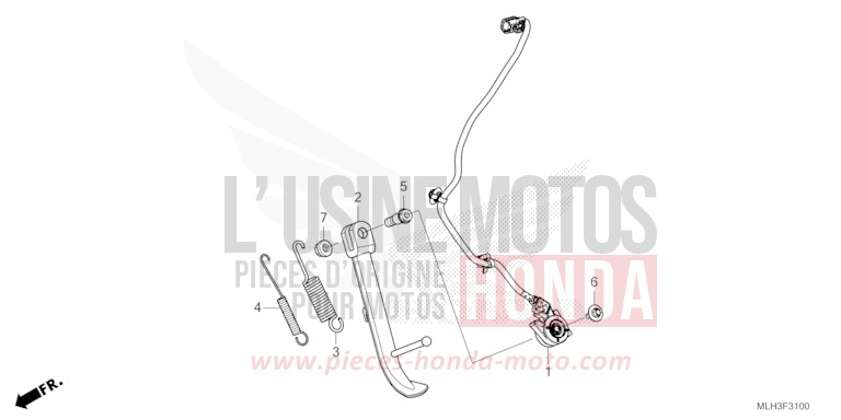 SIDE STAND for REBEL MAT GUNPOWDER BLACK METALLIC (NH436) from 2024