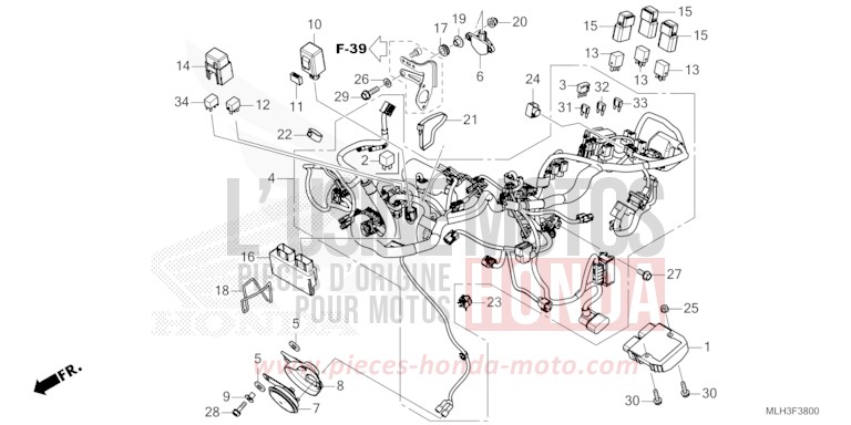 WIRE HARNESS for CMX500 MAT GUNPOWDER BLACK METALLIC (NH436) from 2024