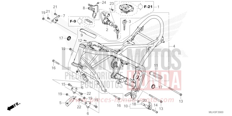 FRAME BODY for CMX500 MAT LAUREL GREEN METALLIC (G207) from 2024
