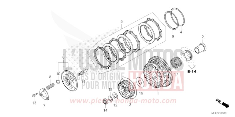 EMBRAYAGE for CMX500 PEARL SHINING BLACK (NHB98) from 2024