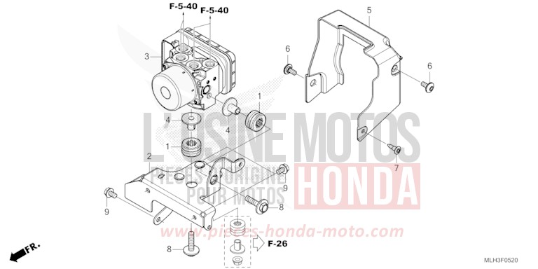 MODULATEUR ABS for CMX500 PEARL SHINING BLACK (NHB98) from 2024