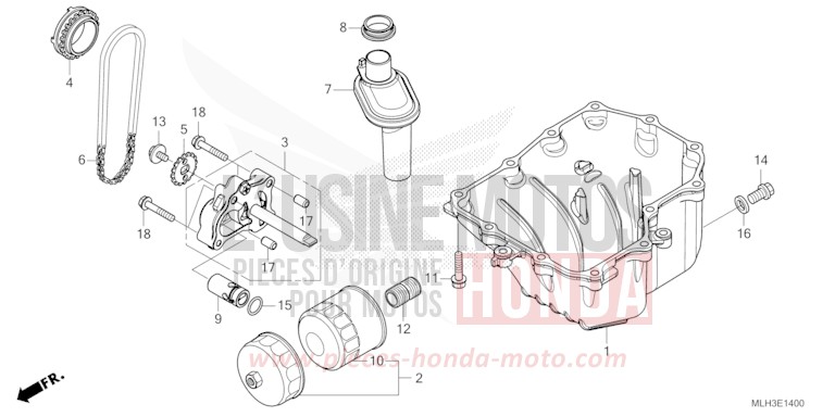 OIL PAN/OIL PUMP for CMX500 SEAL SILVER METALLIC (NHA14) from 2024