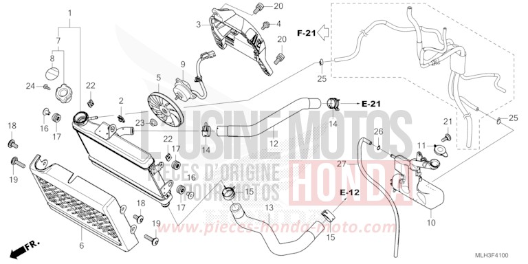RADIATOR for CMX500 SEAL SILVER METALLIC (NHA14) from 2024