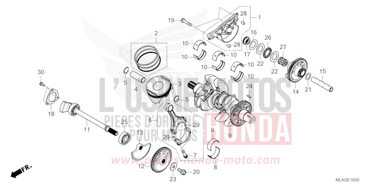 CRANKSHAFT/PISTON for CRF1100A PEARL GLARE WHITE (NHB53H) from 2024