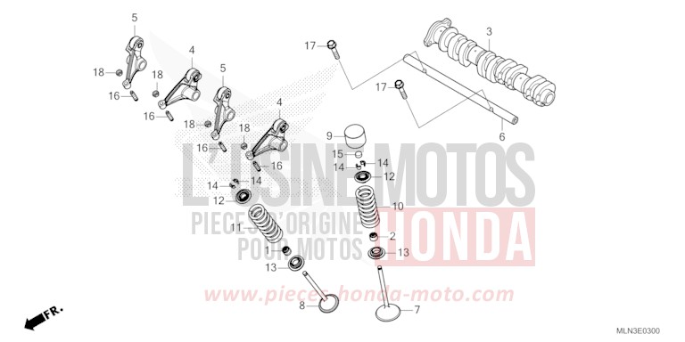 CAMSHAFT/VALVE for CRF1100A PEARL GLARE WHITE (NHB53) from 2024