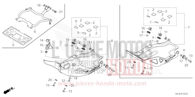 PIASTRA PARASASSI per CRF1100A PEARL GLARE WHITE (NHB53) del 2024