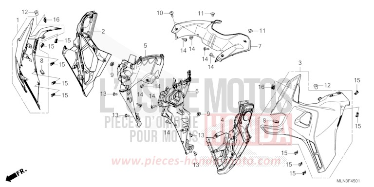 MIDDLE COWL (2) for CRF1100A PEARL GLARE WHITE (NHB53) from 2024