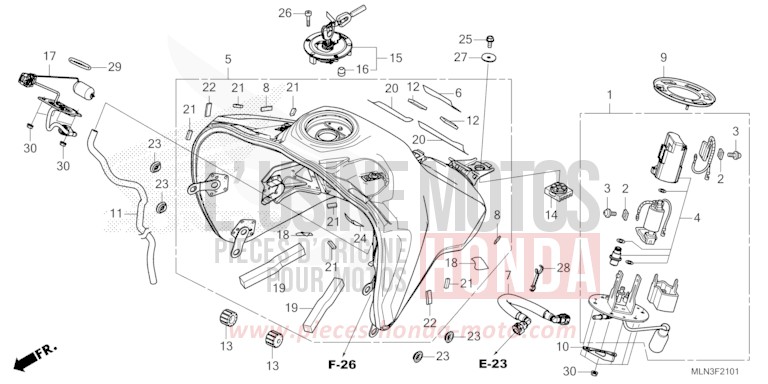 FUEL TANK/FUEL PUMP (2) for CRF1100A MAT BALLISTIC BLACK METALLIC (NHA86) from 2024