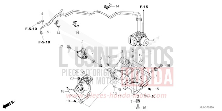 ABS MODULATOR for CRF1100A GRAND PRIX RED (R380B) from 2024