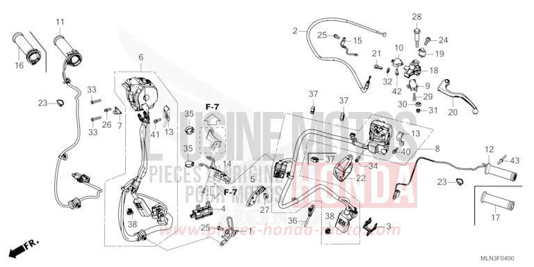 HANDLE LEVER/SWITCH/CABLE (MT) for CRF1100A MAT BALLISTIC BLACK METALLIC (NHA86) from 2024
