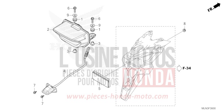 TAILLIGHT/LICENSE LIGHT for CRF1100A MAT BALLISTIC BLACK METALLIC (NHA86) from 2024