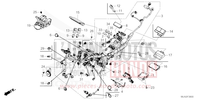 WIRE HARNESS for CRF1100D GRAND PRIX RED (R380B) from 2024