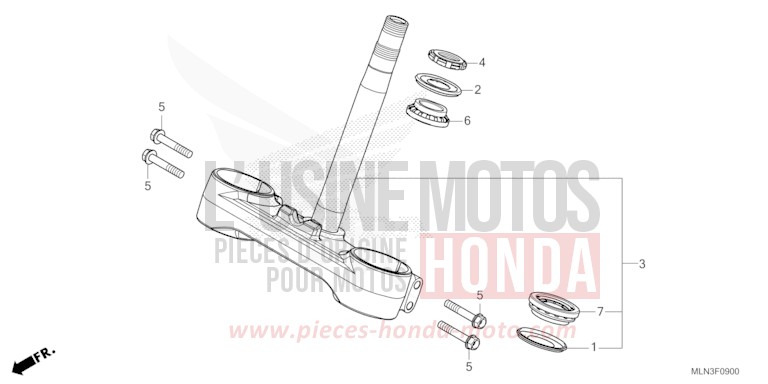 STEERING STEM for CRF1100D PEARL GLARE WHITE (NHB53H) from 2024