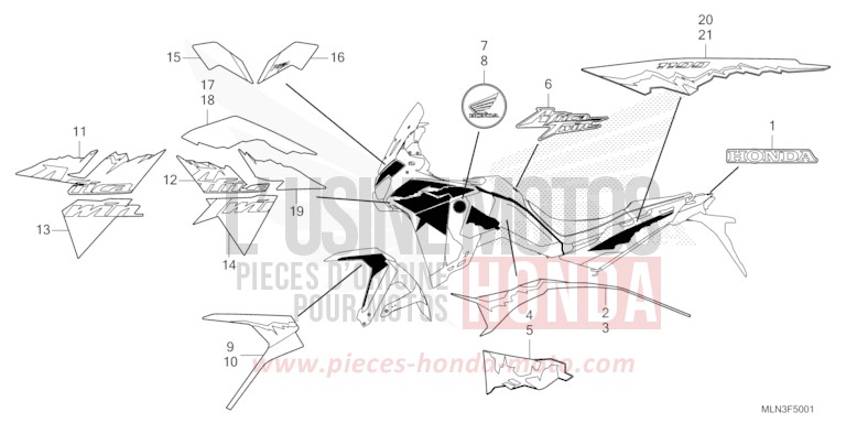 MARK/STRIPE (2) for CRF1100D PEARL GLARE WHITE (NHB53H) from 2024