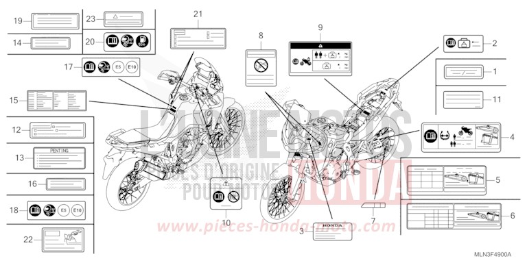 CAUTION LABEL for CRF1100D MAT BALLISTIC BLACK METALLIC (NHA86) from 2024