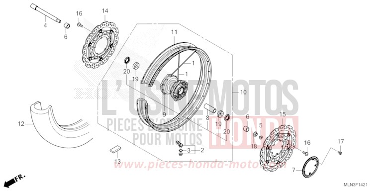 FRONT WHEEL (2) for CRF1100D PEARL GLARE WHITE (NHB53) from 2024